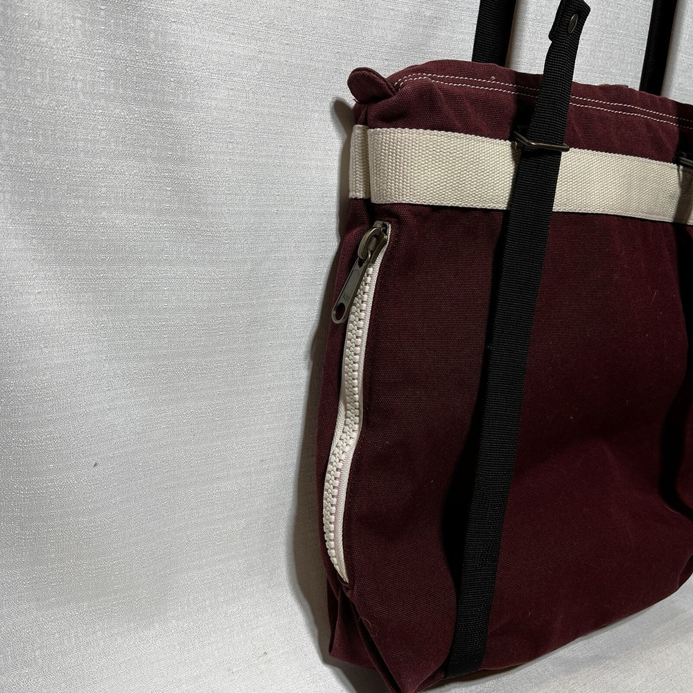 Kavu True Outdoor Wear Canvas Tote Shoulder Bag With Backpack Straps Burgundy - Picture 8 of 16